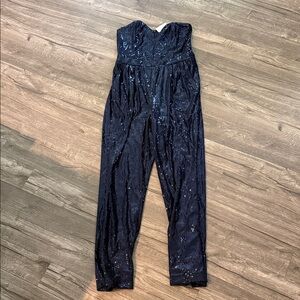 NY & Co Gabrielle Union blue Sequin Jumpsuit - large
